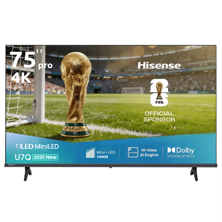 شاشة هايسنس 75 بوصة U7Q PRO Mini LED 4K 165 هرتز